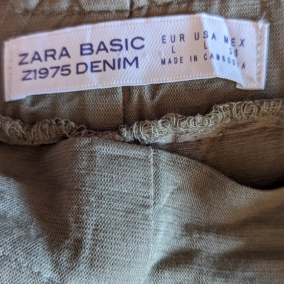 Zara High Waist Kaki Pants - Picture 3 of 3